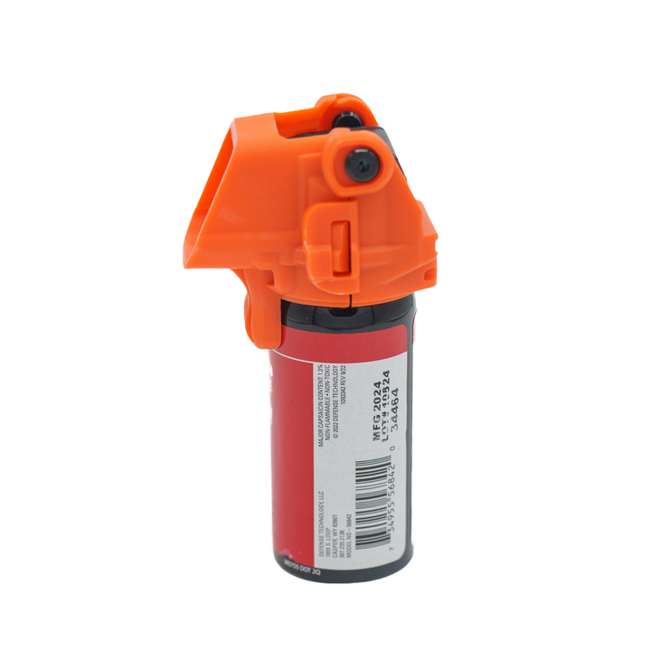 OC Kit-A Spray Guard installed on red live OC canister