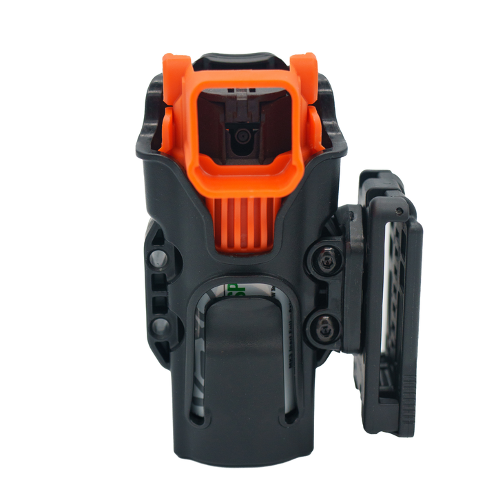 OC Kit-A orange pepper spray holster front view for law enforcement OC canisters