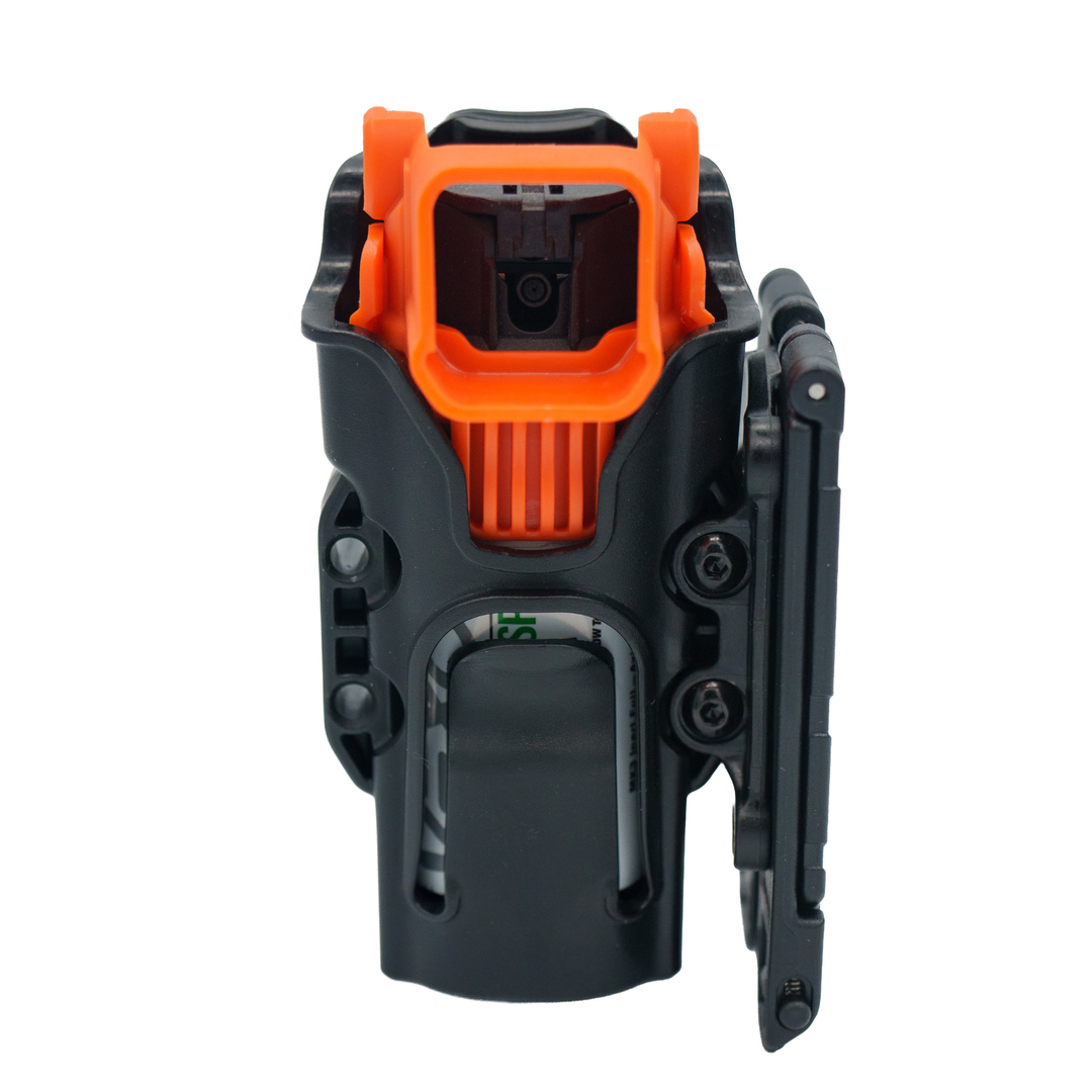 OC Kit-A vest mount pepper spray holster with orange Spray Guard