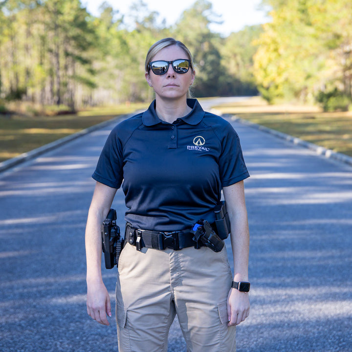 Officer wearing OC Kit-A OC spray holster on duty belt